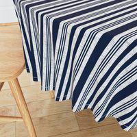 Nautical multistripe (navy + white linen weave) by Su_G_©SuSchaefer