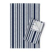 Nautical multistripe (navy + white linen weave) by Su_G_©SuSchaefer