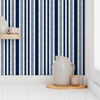 Nautical multistripe (navy + white linen weave) by Su_G_©SuSchaefer