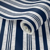 Nautical multistripe (navy + white linen weave) by Su_G_©SuSchaefer