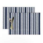 Nautical multistripe (navy + white linen weave) by Su_G_©SuSchaefer