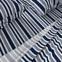 Nautical multistripe (navy + white linen weave) by Su_G_©SuSchaefer