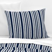 Nautical multistripe (navy + white linen weave) by Su_G_©SuSchaefer