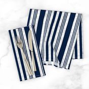 Nautical multistripe (navy + white linen weave) by Su_G_©SuSchaefer