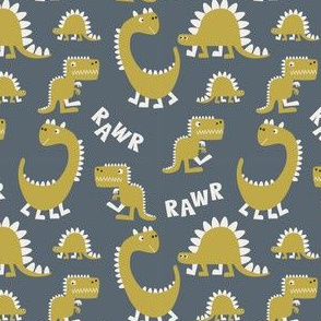 Dinosaurs on grey