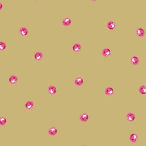 Painted Dots Scatter Fuchsia on Gold