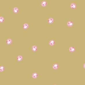 Painted Dots Scatter Pink on Gold