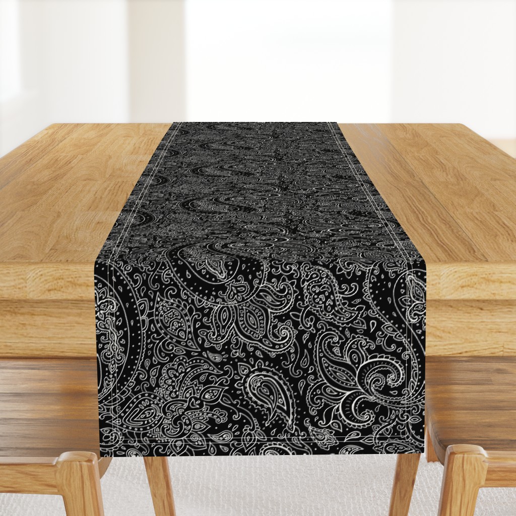 Paisley White on Black