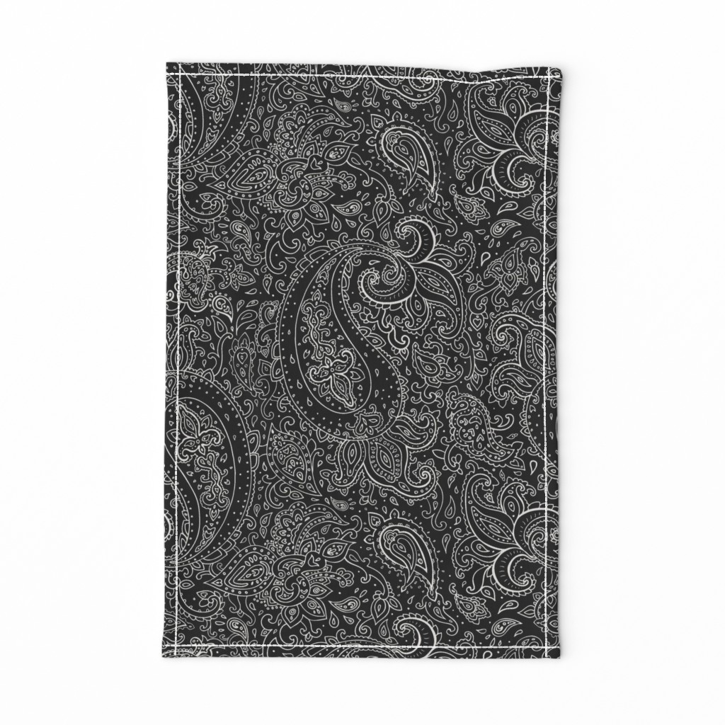 Paisley White on Black