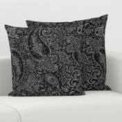 Paisley White on Black