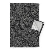 Paisley White on Black