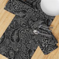 Paisley White on Black