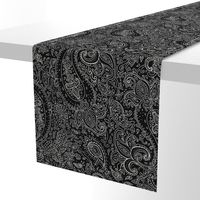 Paisley White on Black