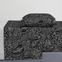 Paisley White on Black