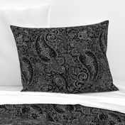 Paisley White on Black