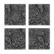 Paisley White on Black