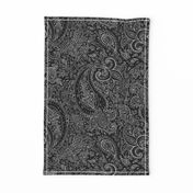 Paisley White on Black