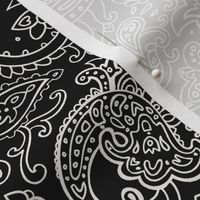 Paisley White on Black