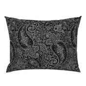 Paisley White on Black