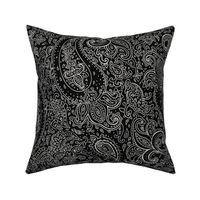 Paisley White on Black