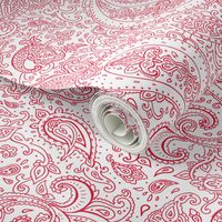 Paisley Red on White