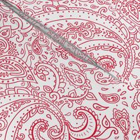 Paisley Red on White