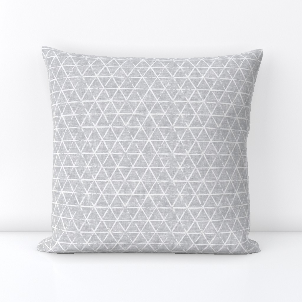 (small scale) textured triangles - woven light grey 