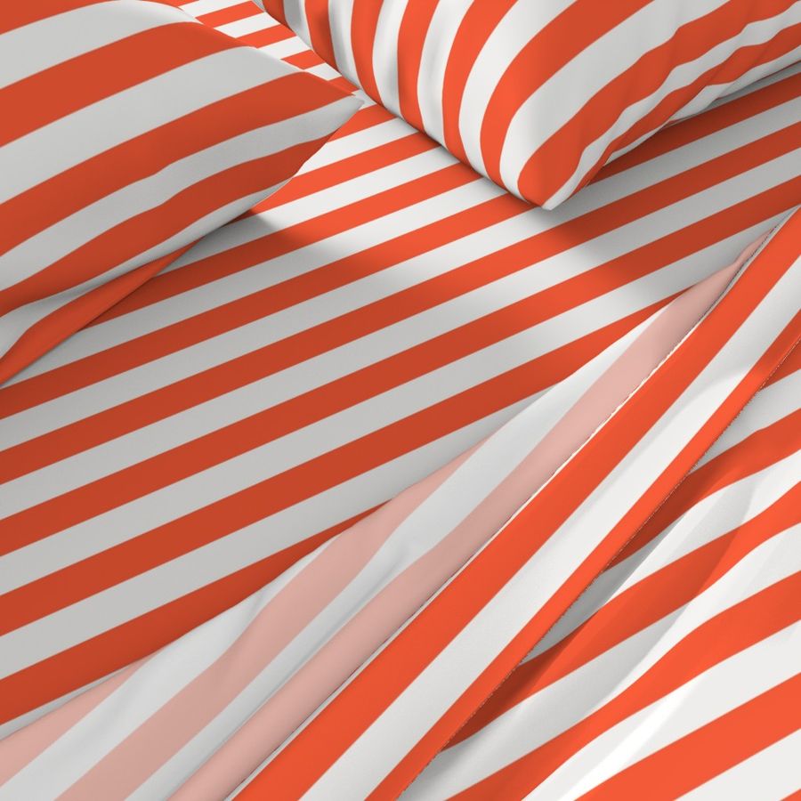 one inch orange coral horizontal stripe