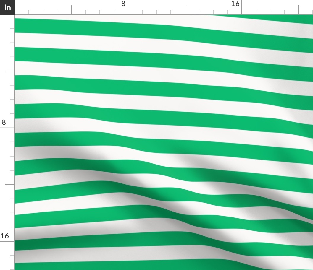 One inch kelly green horizontal stripe