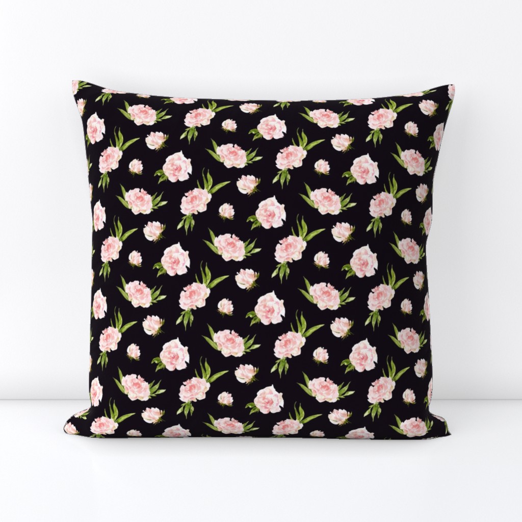 8" Vintage Pink Roses // Black