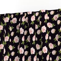 8" Vintage Pink Roses // Black