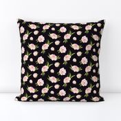 8" Vintage Pink Roses // Black