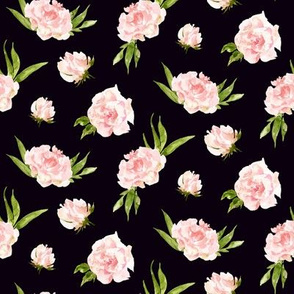 8" Vintage Pink Roses // Black