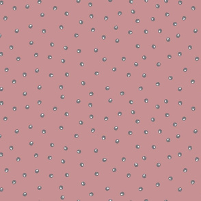 Painted Dots Grey on Vintage Pink