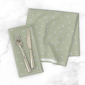 Painted Dots Grey on Vintage Green