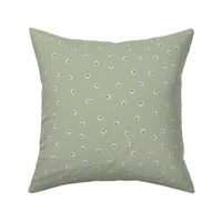 Painted Dots Grey on Vintage Green
