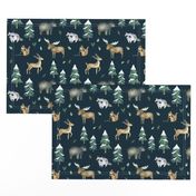 8" Woodland Snow // Tiber Navy - Christmas, Winter