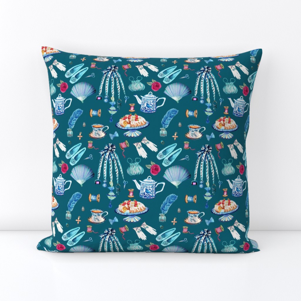 Jane Austen sewing and favourite things , dark teal