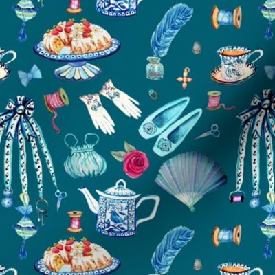 Jane Austen sewing and favourite things , dark teal