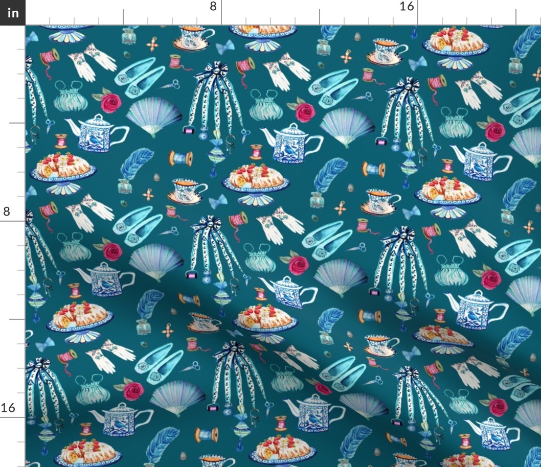 Jane Austen sewing and favourite things , dark teal