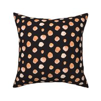 Orange Watercolor Dots // Black