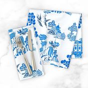 chinoiserie villages halfdrop blue