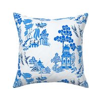 chinoiserie villages halfdrop blue