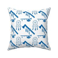 Native American Dream Blue on White