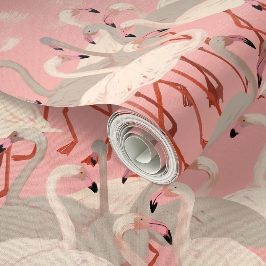 Flamingo Party Wallpaper | Spoonflower