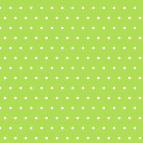 Small Polka Dots White on Lime