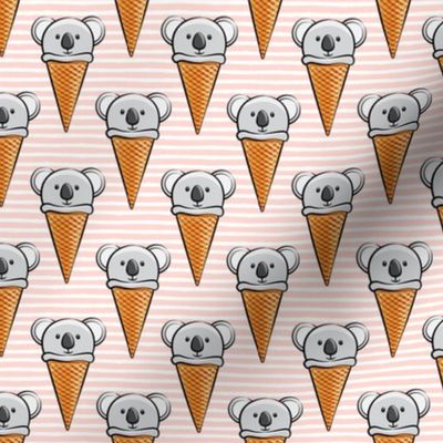 koala icecream cones -rose stripes