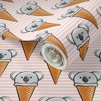 koala icecream cones -rose stripes