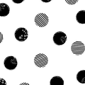 grunge polkadots - black on white