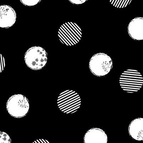 grunge polkadots - white on black